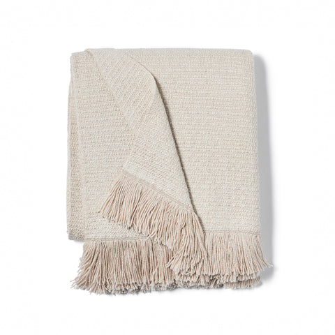 ANNI Ivory Handwoven Outdoor Throw
