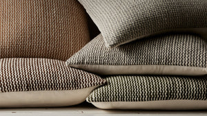 Olas Handwoven Pillow - Light Grey