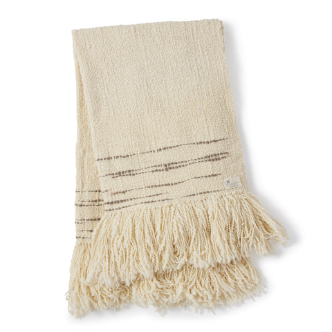 Espuma Throw - Ivory w/ Grey Stripe
